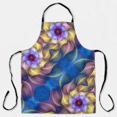 Blue Pastel Fractal Flower Abstract Schort (Voorkant)