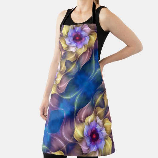 Blue Pastel Fractal Flower Abstract Schort (Insitu)