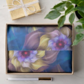 Blue Pastel Fractal Flower Abstract Tissuepapier (Geschenk)