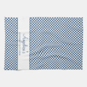 Blue Pastel French Plaid Check Country Gourmet Theedoek (Horizontaal)
