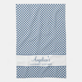 Blue Pastel French Plaid Check Country Gourmet Theedoek (Verticaal)