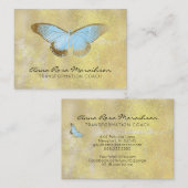 *~* Blue Pastel Glitter Fantasy Gilded Butterfly Visitekaartje (Voorkant / Achterkant)