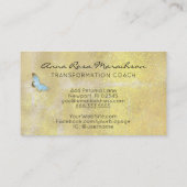 *~* Blue Pastel Glitter Gilded Butterfly Fantasy Visitekaartje (Achterkant)