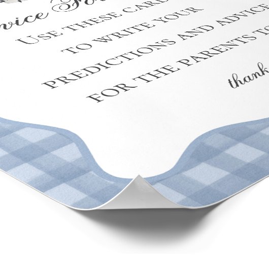 Blue Pastel Little Boo Ghost Advies voor Baby Sign Poster (Hoek)