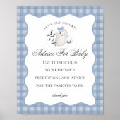 Blue Pastel Little Boo Ghost Advies voor Baby Sign Poster (Voorkant)