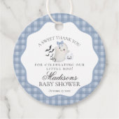 Blue Pastel Little Boo Ghost Baby shower Circle Bedankjes Labels (Voorkant)