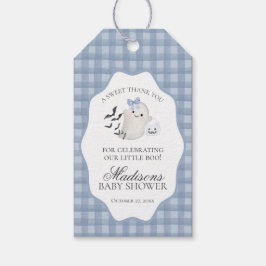 Blue Pastel Little Boo Ghost Baby shower Favoriete Cadeaulabel