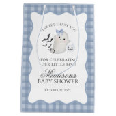 Blue Pastel Little Boo Ghost Baby Shower Favors Medium Cadeauzakje (Achterkant)