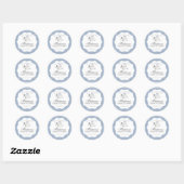 Blue Pastel Little Boo Ghost Baby Shower Seal Ronde Sticker (Vel)