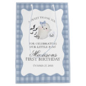 Blue Pastel Little Boo Ghost Birthday Party Favors Medium Cadeauzakje (Voorkant)