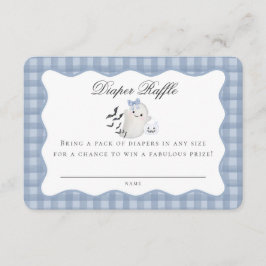 Blue Pastel Little Boo Ghost Diaper Raffle Insert Informatiekaartje