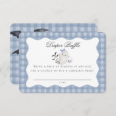 Blue Pastel Little Boo Ghost Diaper Raffle Insert Informatiekaartje (Voorkant / Achterkant)