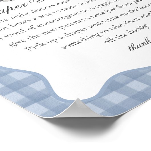 Blue Pastel Little Boo Ghost Diaper Thoughts Sign Poster (Hoek)