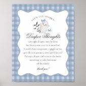 Blue Pastel Little Boo Ghost Diaper Thoughts Sign Poster (Voorkant)