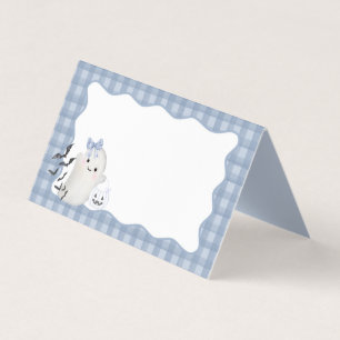 Blue Pastel Little Boo Ghost Party Gevouwen Kaart