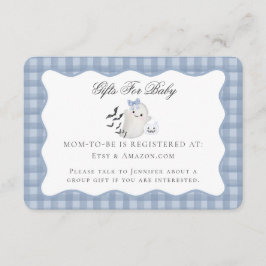 Blue Pastel Little Boo Ghost Registry Kaart Invoeg