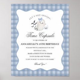 Blue Pastel Little Boo Ghost Time Capsule spel Poster