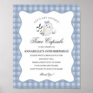 Blue Pastel Little Boo Ghost Time Capsule spel Poster
