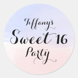 Blue Pastel Ombre Sweet 16 Sticker