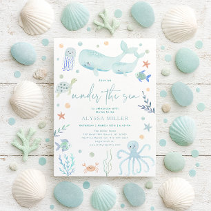 Blue Pastel onder het Zee Boy Baby shower Kaart