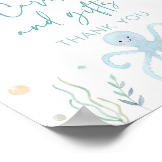 Blue Pastel Onder het Zee Kaarten en geschenken te Poster (Hoek)