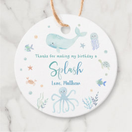 Blue Pastel Onder het Zee Verjaardag Bedankjes Labels
