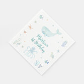 Blue Pastel Onder het Zee Verjaardag Servet (Hoek)