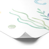 Blue Pastel Onder het Zee Verjaardag Welkom Poster (Hoek)