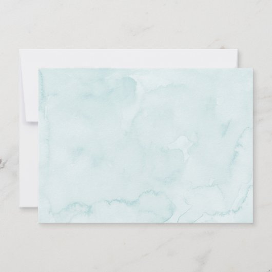 Blue Pastel Onder het Zeeen Baby shower Bedankkaart (Achterkant)