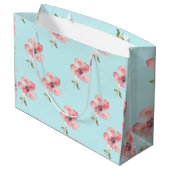 Blue Pastel Pattern Large Gift Bag Groot Cadeauzakje (Achterkant Gekanteld)