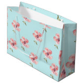 Blue Pastel Pattern Large Gift Bag Groot Cadeauzakje (Voorkant Gekanteld)