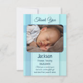 Blue Pastel Pset Baby Foto Hartelijk dank Bedankkaart (Voorkant)