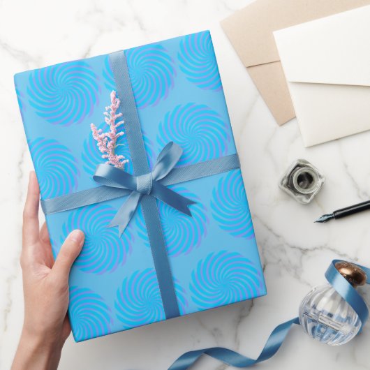 Blue Pastel Roze Abstract Cadeaupapier (Geschenken)