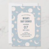 Blue Pastel Space Astronaut baby shower Kaart (Voorkant)