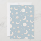 Blue Pastel Space Astronaut baby shower Kaart (Achterkant)