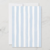 Blue Pastel Stripes Citroen Baby shower Kaart (Achterkant)