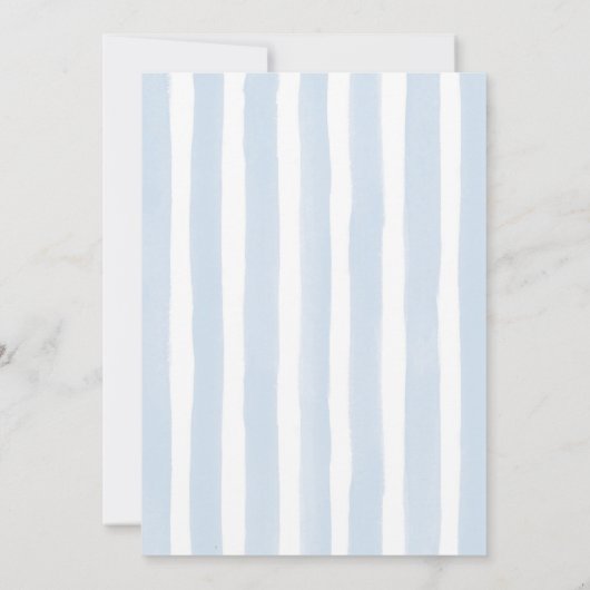 Blue Pastel Stripes Citroen Baby shower Kaart (Achterkant)