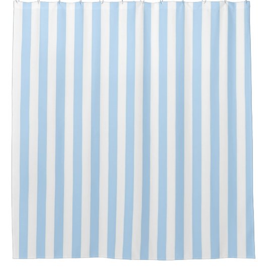 Blue Pastel Stripes Pattern Nautical Modern  Douchegordijn (Voorkant)