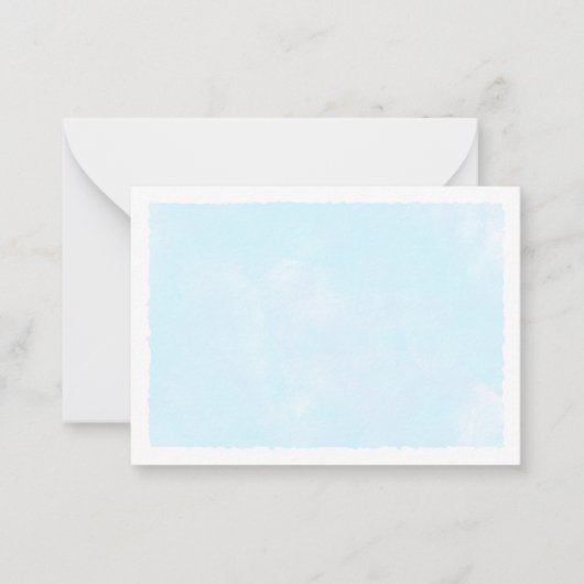 Blue Pastel Watercolor Blank All Occasion Notitiekaartje (Voorkant)