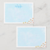 Blue Pastel Watercolor Dog Paw Monogram Notitiekaartje (Voorkant / Achterkant)