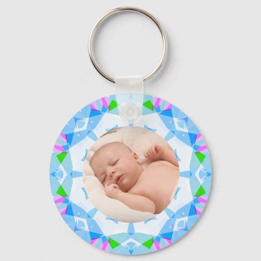 Blue Pastels Custom Photo Grootouders Dag Sleutelhanger (Voorkant)