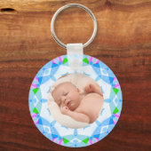 Blue Pastels Custom Photo Grootouders Dag Sleutelhanger (Voorkant)
