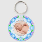 Blue Pastels Custom Photo Grootouders Dag Sleutelhanger (Achterkant)