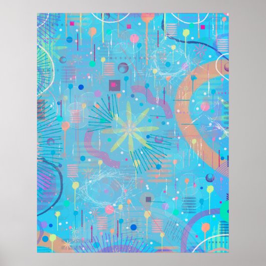 Blue Pastels Dream Abstract Poster (Voorkant)
