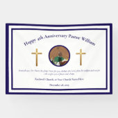 Blue Pastor Appreciation Church Anniversary Event  Spandoek (Horizontaal)