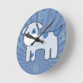 Blue Patch Puppy Medium Clock Ronde Klok (Hoek)