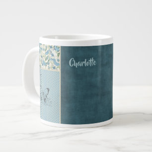 Blue Patchwork aangepaste Jumbo-Mok Grote Koffiekop