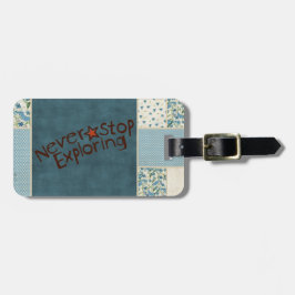 Blue Patchwork-Bagagelabel Bagagelabel