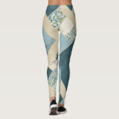 Blue Patchwork Leggings Yoga Pants (Achterkant)