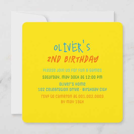 Blue Patchwork Pattern Squares Boy Fothday Kaart (Achterkant)